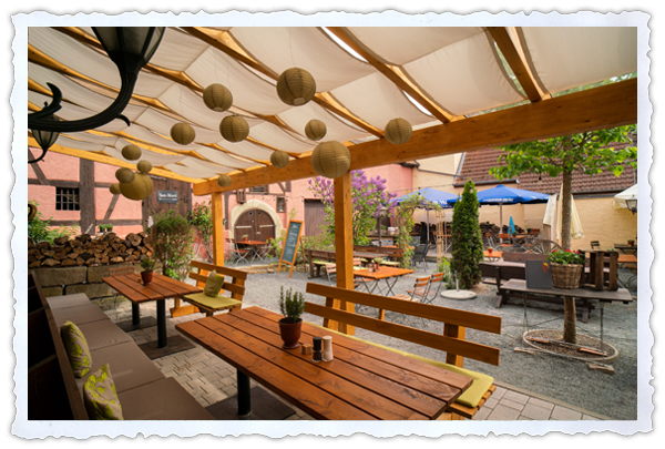 Der Biergarten des Gasthofs Zur Sonne